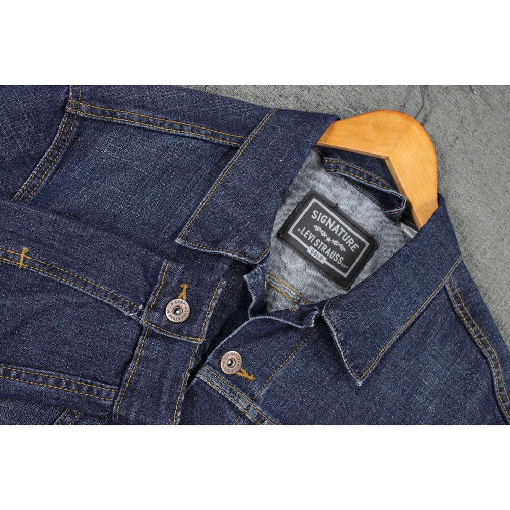 Signature by Levi Strauss Gold Mens XL Dark Wash Denim Trucker Jacket 397600016